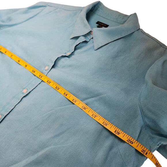 Talbots Womens Linen Button Down Shirt Size 14 Powder Blue Lightweight Lagenlook - Picture 9 of 10